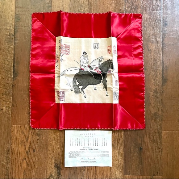 Set of 2 vintage rayon tapestry pillow shams, from Taiwan - NWOT - Picture 3 of 15